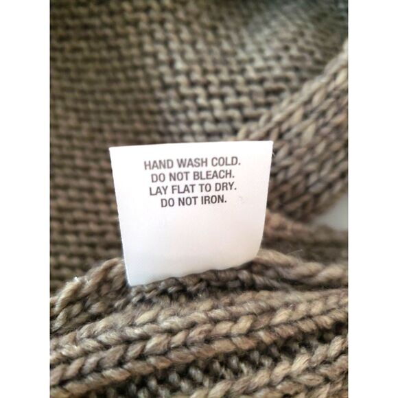 Roz & Ali VTG Wool Blend Crochet Tan Rosette Tie Snap Over Shrug Vest Size 14/16 - Picture 5 of 7